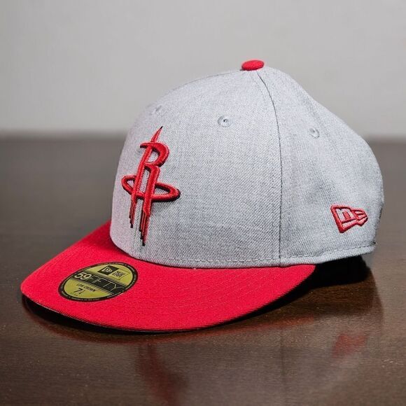 New Era Houston Rockets Hat Low Crown Grey Red Fitted 7 1/4 NBA Cap 59Fifty main image 8